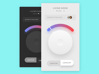 Light Switch App android app blue design grey home ios light red ui white
