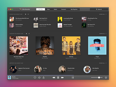 Apple Music - For You (Dark) album app apple black color cover dark mac music osx play white