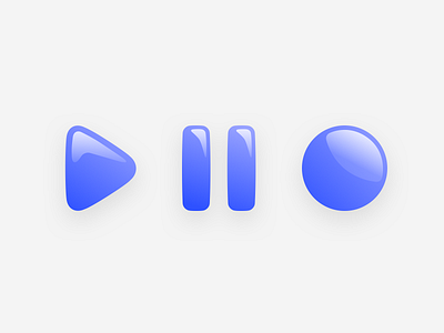 Shiny Buttons blue button circle design glow icon icons light pause play shiny ui