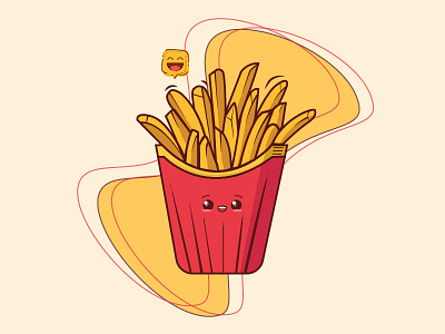 Cute Fries animation art branding dribbble fast food food illustration icon illustration logo ui wallpaper