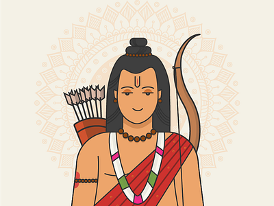 Lord Rama art dribbble god graphic design hindu hinduism icon illustration india lord rama vector wallpaper worship