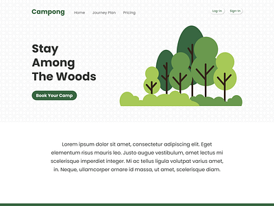 Campong Home Page booking camp design figma forest fresh homepage nature treak ui web website