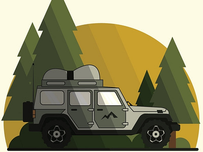 Explore adventure art camp forest illustration illustrator offroad