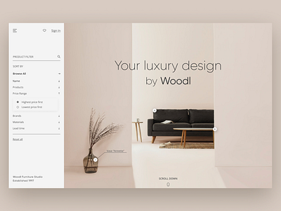 Furniture company - concept 30daysofdesign art concept concept design daily ui dailyui dailyuichallenge design furniture ui ui design ux design webdesign