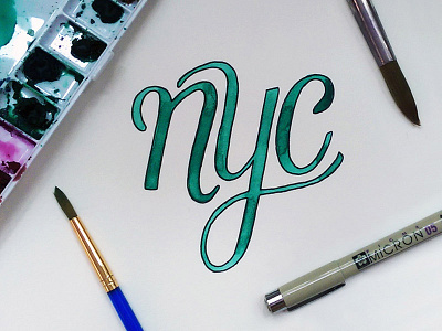 NYC custom type handlettering illustration lettering type typography watercolor