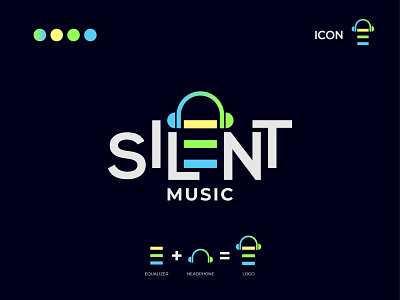 Silent Music app logo brand branding design icon icon design illustration logo logo design logodesign music logo typography vector