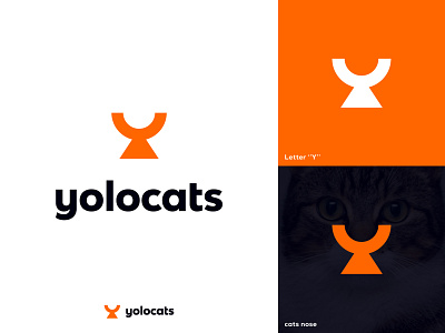 Yolocats brand branding cat logo cats cool design graphic design illustration logo logo design logodesign minimal simple vector y letter logo