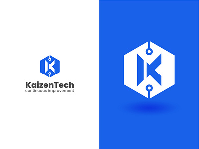 KAIZEN TECH brand brand designer branding design designer graphic design k kletter logo logo logo design logo designer logodesign professional security tech tech logo trend vector
