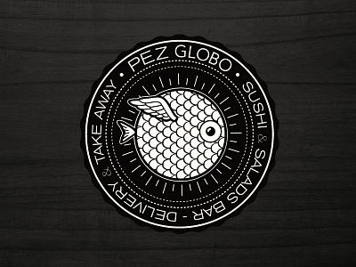 Pez Globo badge fish illustration logo sushi