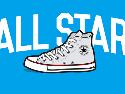 All Star converse illustration kicks sneakers vector