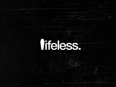 Lifeless coffin death logo typography