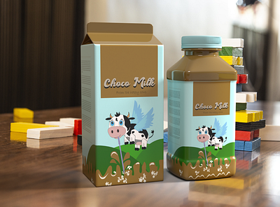 choco milk package design adobe adobe illustrator choco design dimension example game game art kids milky package design