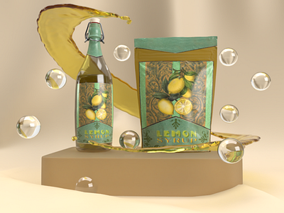 Lemon syrup / packaging design artwork dimensions drawing dribbble elegant lemon logo design packagedesign retro vector vintage webdesign yellow