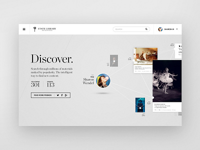 Discovery classy clean concept content library ui