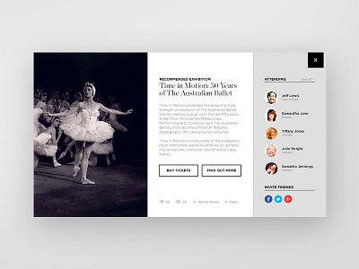 Event Detail ballet booking clean events friends interface tickets ui ux