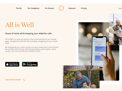 Wellness Startup — Landing Page branding calm design hero section landing ui wellness