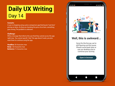 Daily UX Writing Challenge: Day 14