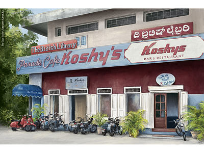 Illustration of the cafe in Bangalore