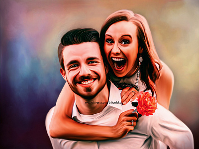 Digital Couple Portrait couple illustration design digital art digital painting illustration oil painting portrait portrait painting realistic drawing