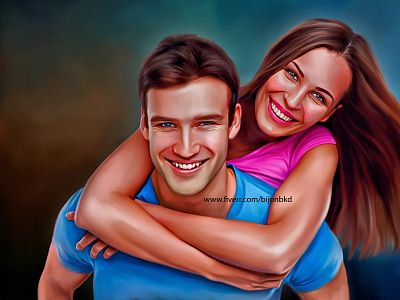 Digital Couple Portrait couple illustration design digital art digital painting illustration oil painting portrait portrait painting realistic drawing