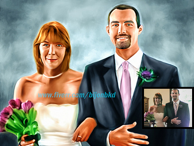 Digital Painting of A Couple couple illustration design digital art digital painting illustration oil painting portrait portrait painting realistic drawing