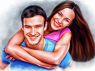 Couple Portrait couple illustration design digital art digital painting illustration oil painting portrait portrait painting realistic drawing