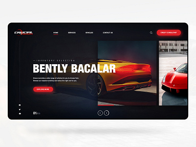 Crucial Performance Car - Website Design Homepage app car design ferrari homepage illustration inspiration mercedes minimal trend ui ux website