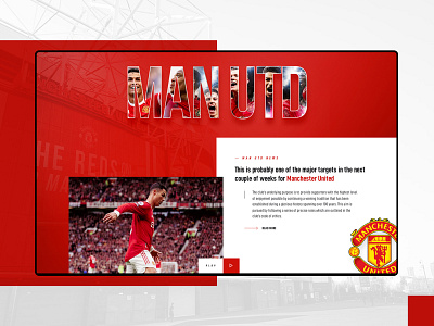 Video News Section For Manchester United Website app branding football homepage logo manchester united minimal trend ui ux website