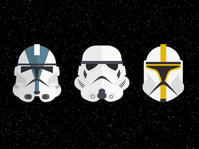Stormtroopers clean fan art illustration modern sci fi star wars symmetry vector illustrations