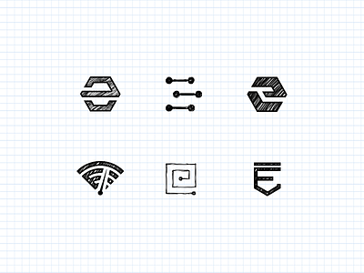 WIP App Icons app e e icon e logo hexagon icon logbook logo shield sketch speedometer
