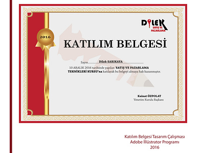 katılım belgesi çalışması