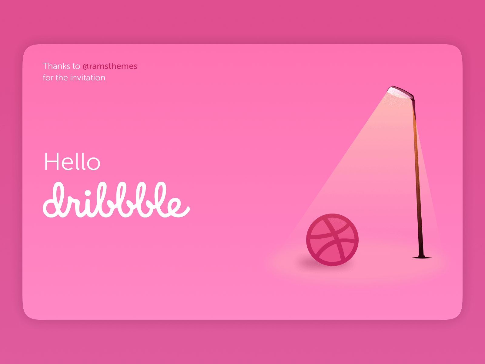 Hello Dribbble! animate debut debut shot design desktop first first shot firstshot hello dribbble interface invite pink ui uidesign uxui