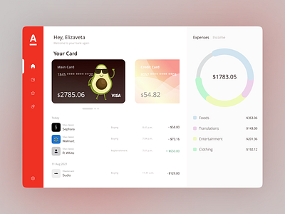 Bank Dashboard | Alfa Bank bank concept credit credit card dashboard design figma interface money ui uidesign uiux uxui
