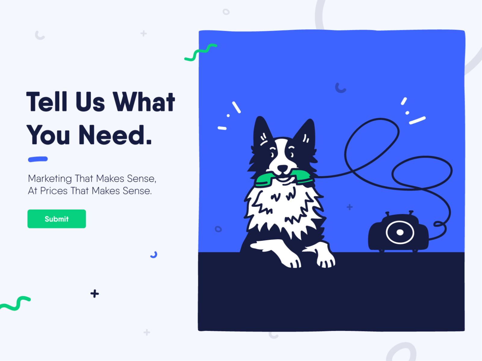 Marketing Dog - Fide character design dog flat illustration vector