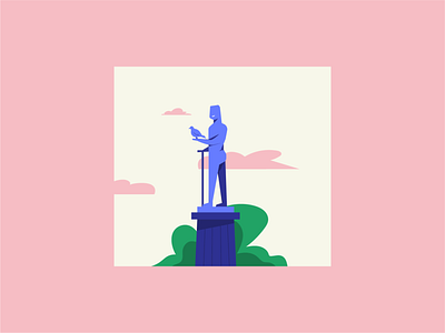 The Winner Monument belgrade branding colors flat illustration monument statue vector