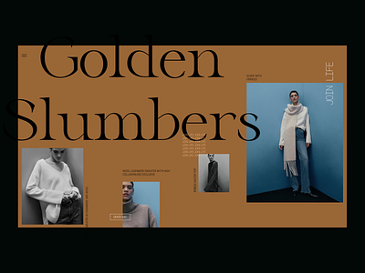 Golden Slumbers branding design interface ui