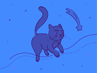 Cat in space movement cat space