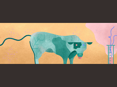 Food of the Future food cow leaf science beef illustration vegan