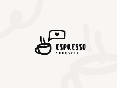 Espresso Yourself Logo brand branding chat coffee coffee cup community espresso hot logo love restaurant