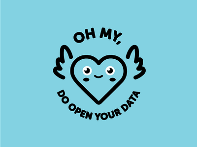 Open Heart, Open Data | Datathon Sticker data hackathon heart icon open data