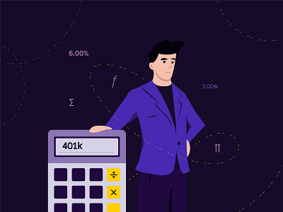 Maverick 401K calculate calculator character flat man maverick people vector