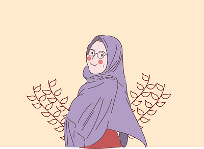 Hijab girl flat design adobe illustrator design illustration vector