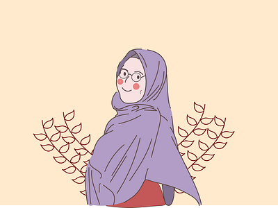 Hijab girl flat design