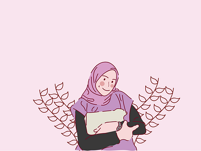 Campus girl with hijab - flat design