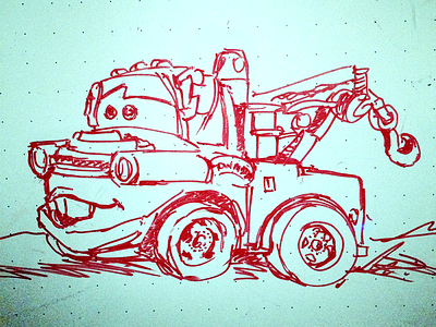 Whiteboard sketch of Mater