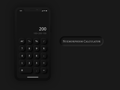 Neumorphism Calculator #DailyUI4 app dailyui design minimal ui
