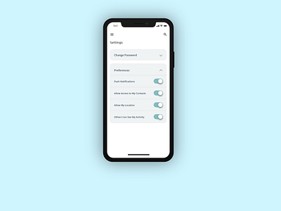 Settings Screen app dailyui design minimal