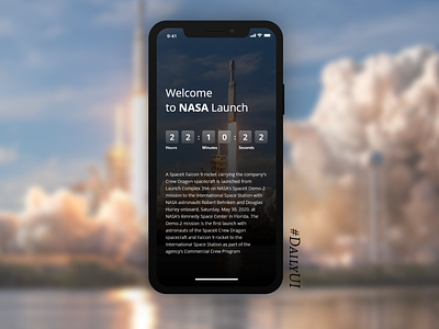 NASA Launch Timer #DailyUI14 app dailyui design minimal ui ux
