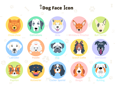 Dog Icons colorful dog icon