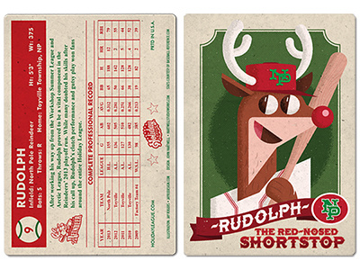 Rudolph Card Final baseball card holiday reindeer rudolph